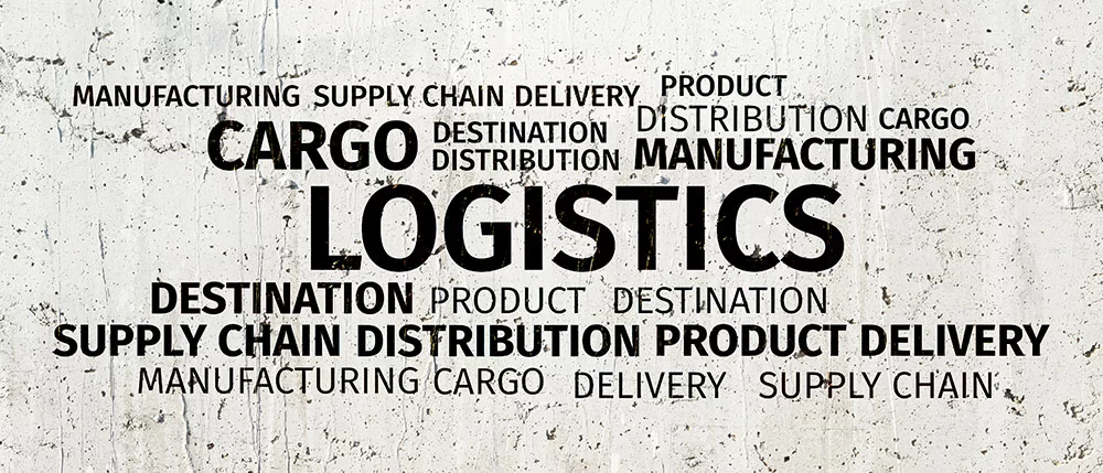 Logistics graphic with trucking terms