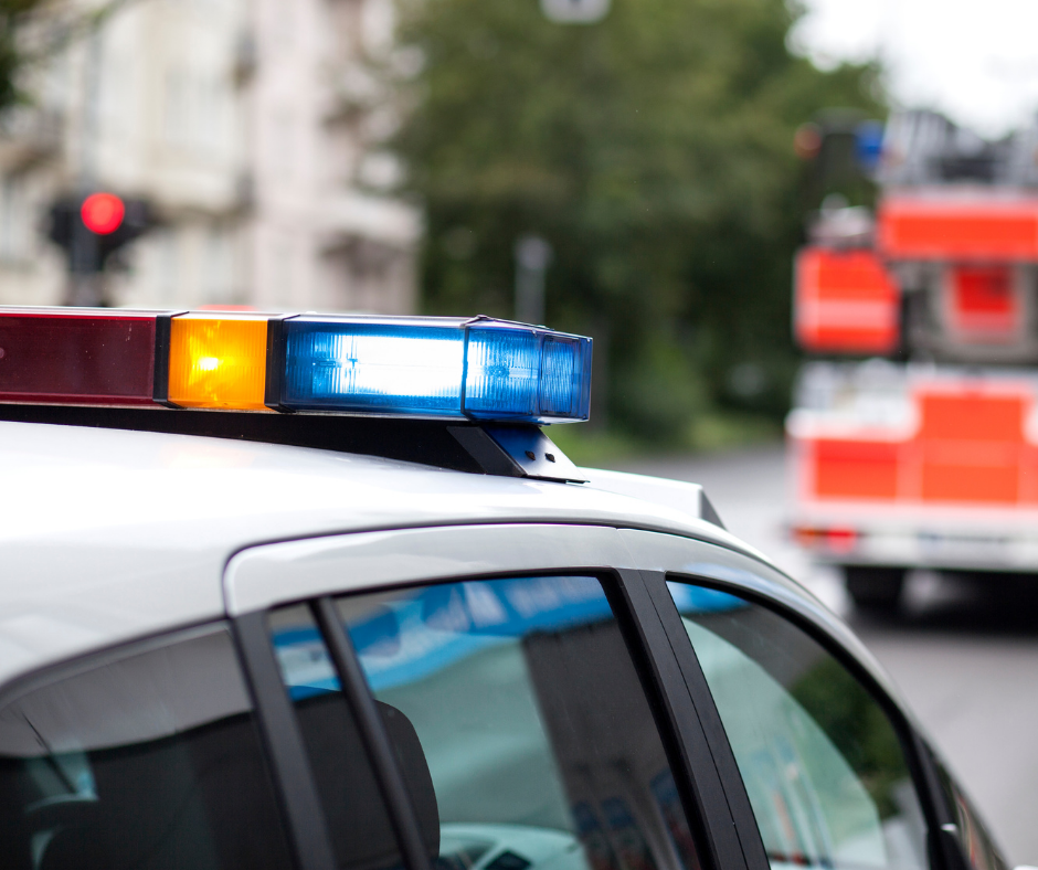 Police lights for accident