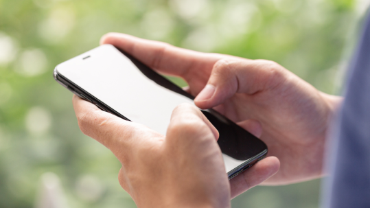 Person using phone app