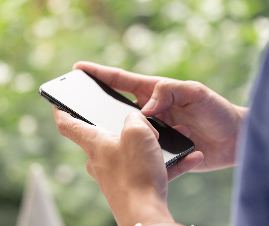 Person using phone app